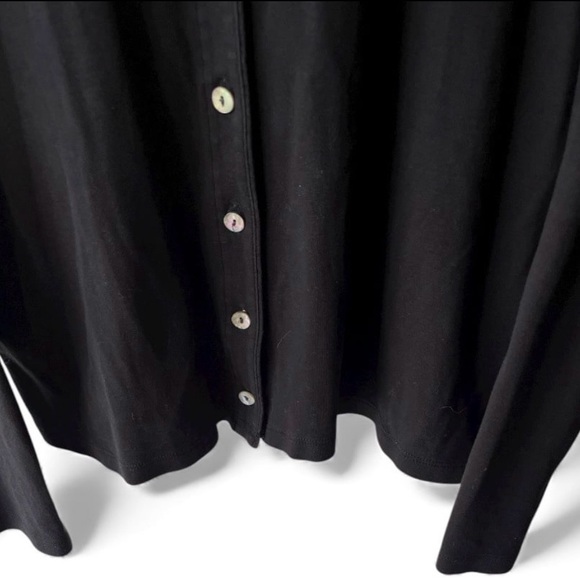 L.L. Bean Supima Cotton Button Front Cardigan Black Women’s XL | Soft Classic - Picture 4 of 6